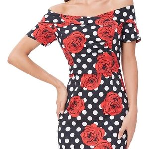 Pinup Vintage Style Off Shoulder Wiggle Dress 8